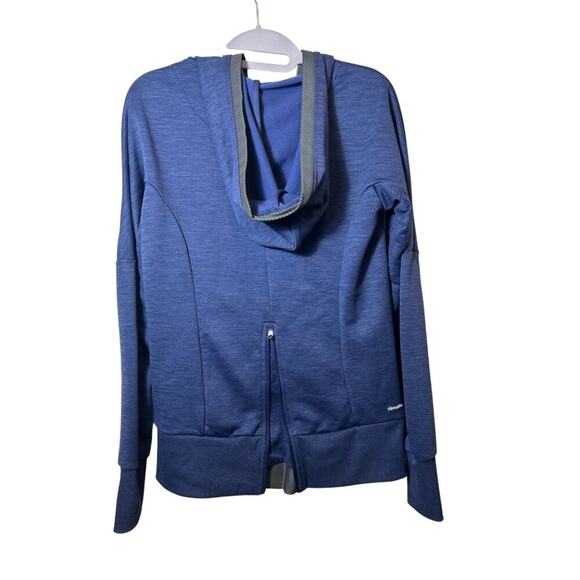 Adidas Climalite Full-Zip Hoodie Sweatshirt For Women Size S Blue - Picture 4 of 9